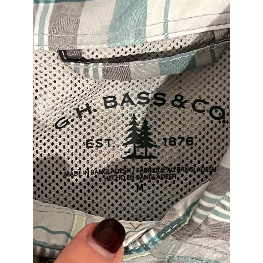 GH Bass and Co Plaid Short Sleeve Hiking‎ Shirt, M, #599-V - Picture 3 of 3